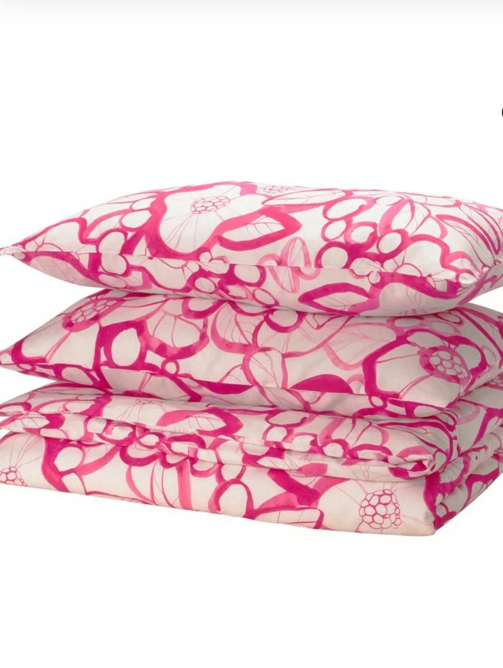 NWT King Size Duvet Set white and pink floral pattern